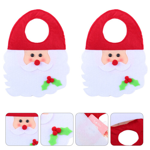2pcs Christmas Hanging Door Ring Santa Gift Bag 2