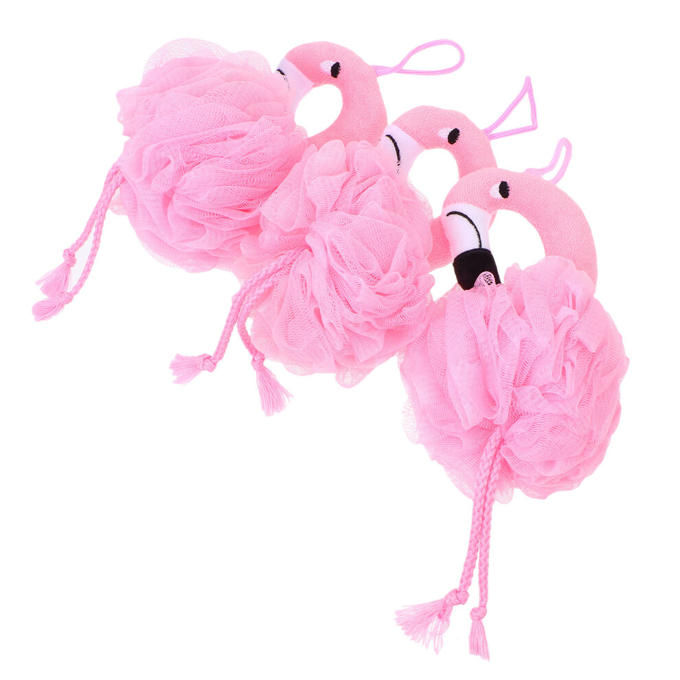 3Pcs Cartoon Flamingo Bath Ball Kids Bath Tool Inoomp
