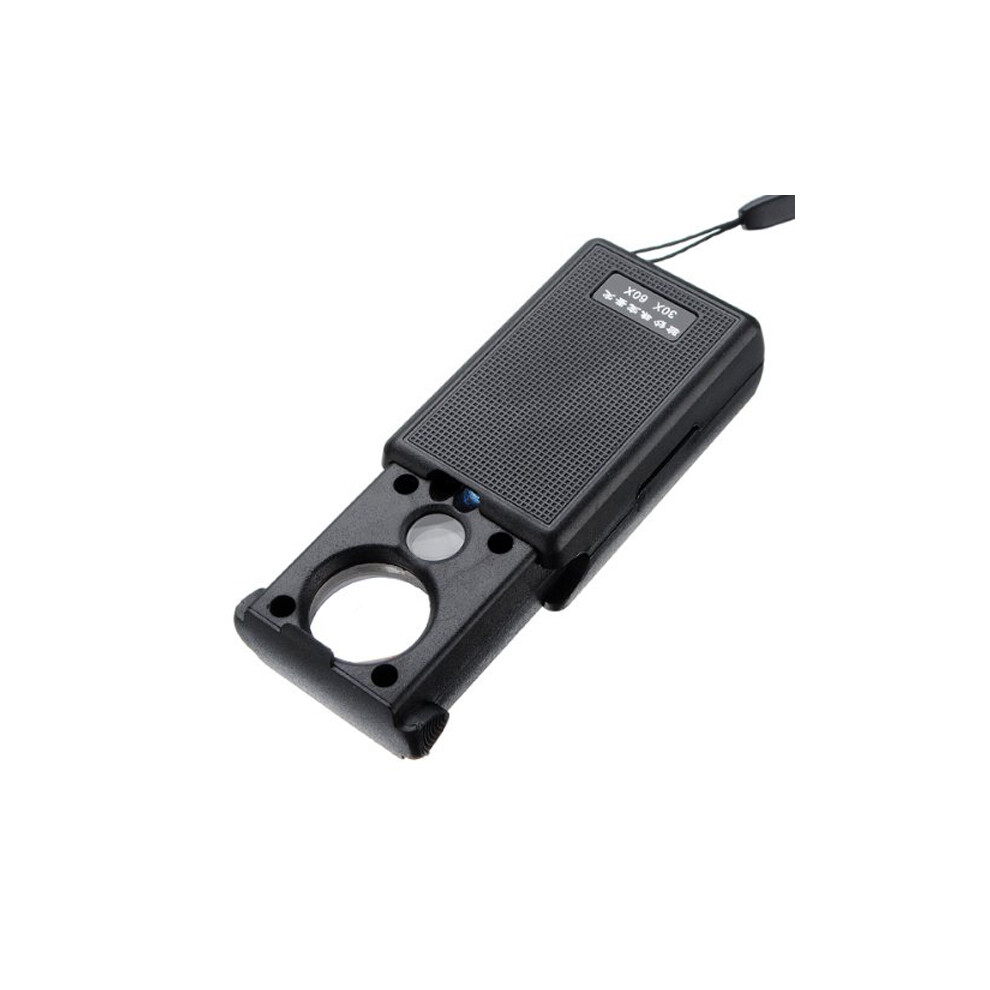 Inoomp Portable 30X 60X Led Illuminated Jewelry Magnifier Loupe (Black)