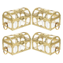 4pcs small pirate treasure chest plastic trinket toy box