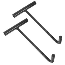 2pcs T-Shaped Manhole Cover Hook Steel Drain Grate Lifter