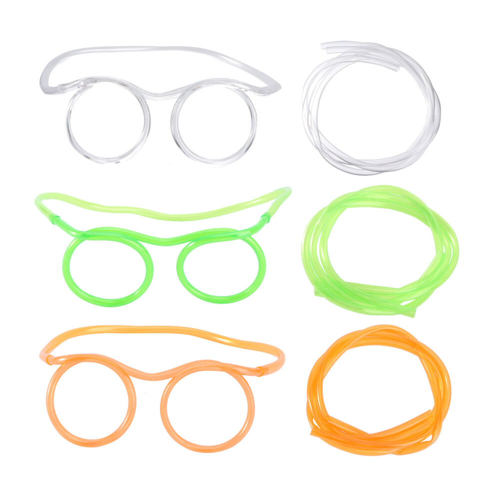 Funny Glasses Straw Flexible Tube Kids Party Accessory-image-OPC-PKBJG97-NEW