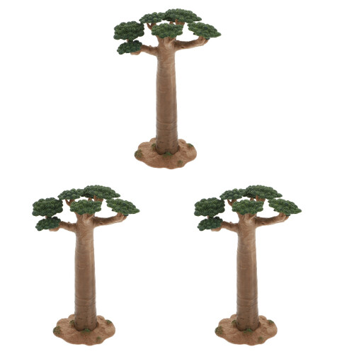 3Pcs Mini Tree Model Multi Color Realistic Plant Micro Landscape Decor 2