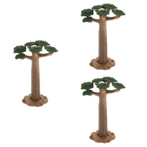 3Pcs Mini Tree Model Multi Color Realistic Plant Micro Landscape Decor 1