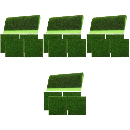 20 Pcs Artificial Grass Square Turf Micro Landscape Accessory 2