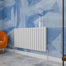 (White, 600x1156mm) Designer Flat Panel Radiator Double