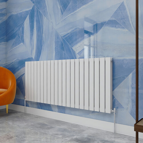 (White, 600x1428mm) Designer Flat Panel Radiator Double