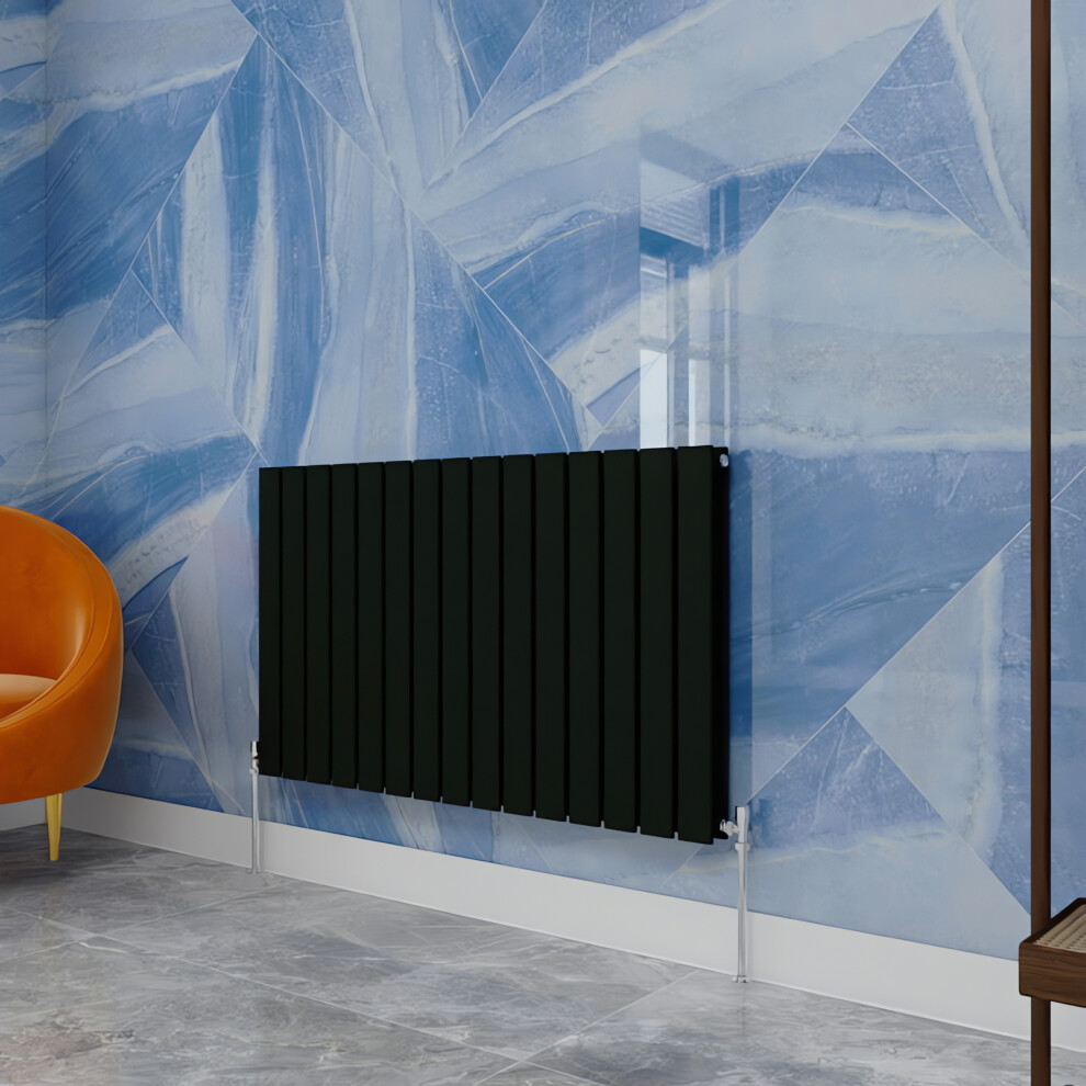 (Black, 600X1020mm) Designer Flat Panel Radiator Double 5054100008645
