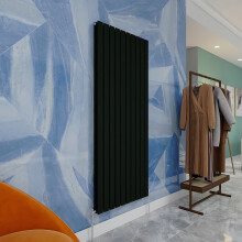 (Black, 1600x680mm) Designer Flat Panel Radiator Double