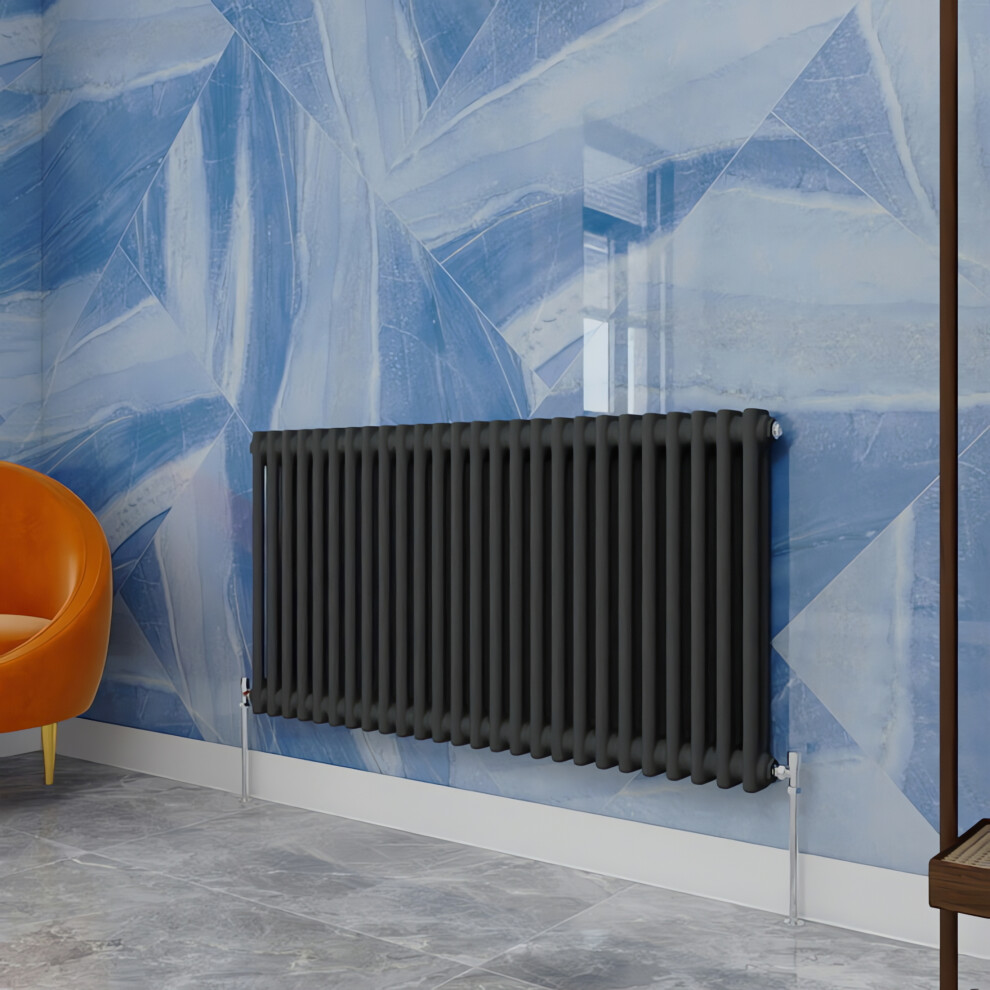 (Anthracite, 600X1190mm) Traditional 2 Column Cast Iron Style Radiator 5054100009253