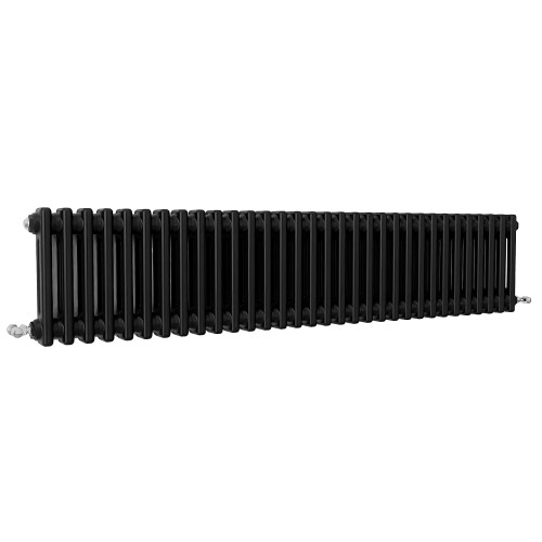 (Black, 300x1460mm) Traditional 2 Column Cast Iron Style Radiator 2