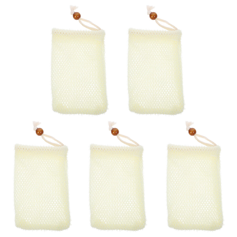 Artibetter 5Pcs Exfoliating Mesh Soap Saver Pouch Foaming Net Bags