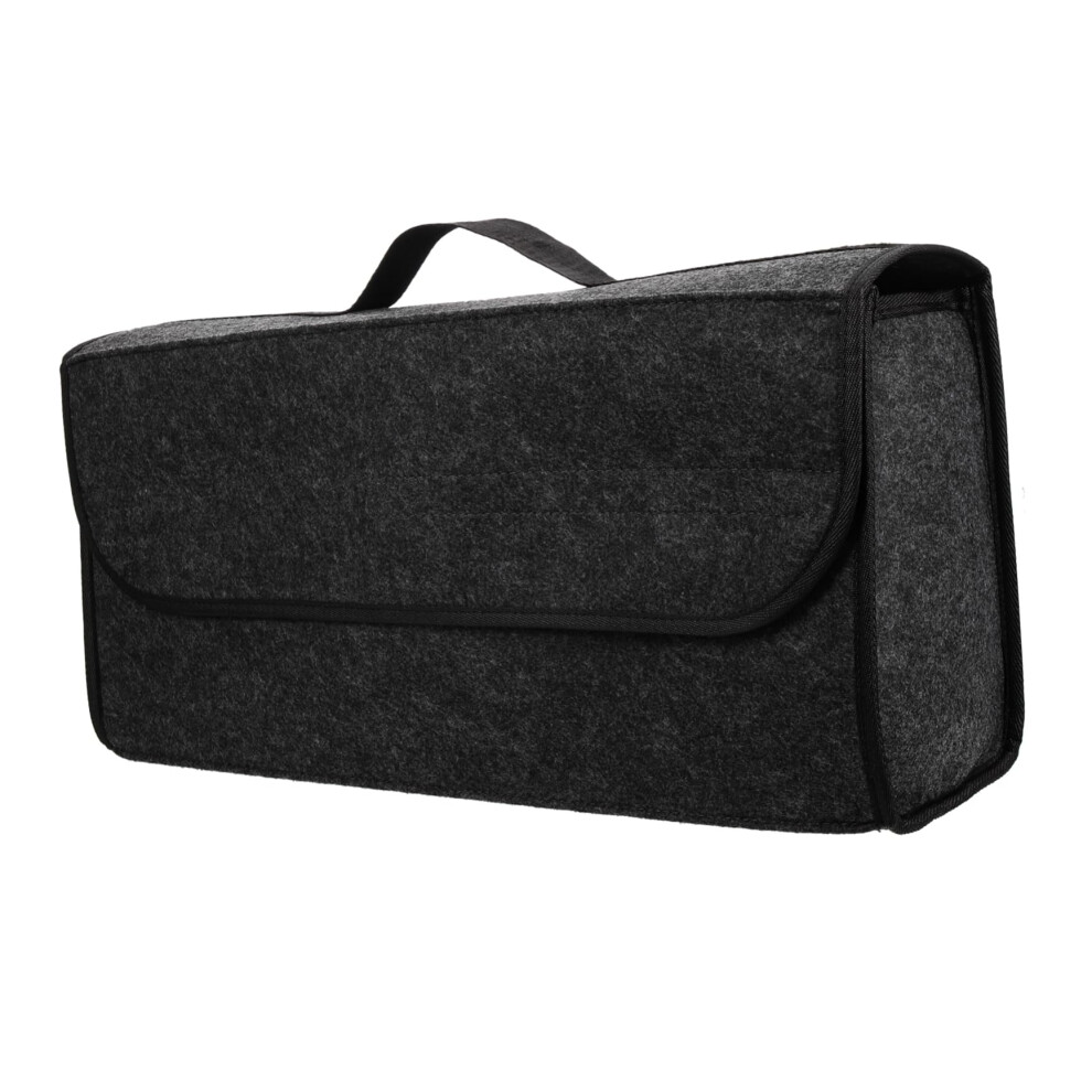Foldable Car Trunk Storage Organizer Bag With Hook And Loop Design For Tools, Books, And Auto Accessories, Black 6447073416064