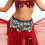 Handcrafted Belly Dancing Hip Scarf with Sequins and Coins 3