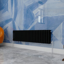 (Black, 300x1190mm) Traditional 3 Column Cast Iron Style Radiator