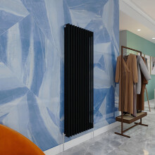 (Black, 1500x560mm) Traditional 3 Column Cast Iron Style Radiator