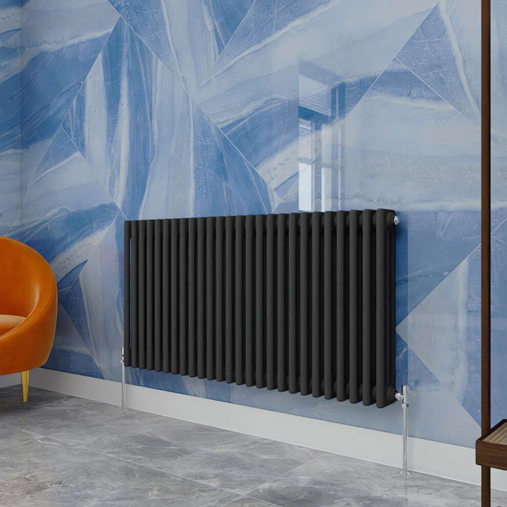(Anthracite, 600X1190mm) Traditional 3 Column Cast Iron Style Radiator 5054100009918
