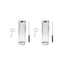 2Pcs Rolling Grill Basket - Greatest Grill Basket Ever, Round Stainless Steel Grill Mesh, Camping G