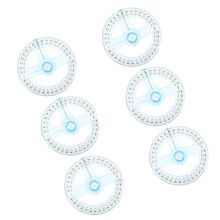 6pcs 10cm Clear Plastic Swing Arm Protractor Ruler for Geometry