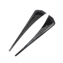 (Black) 1 Pair Car Fender Side Vent Modified Carbon Fiber Glossy Universal Air Flow Intake Hole Grille