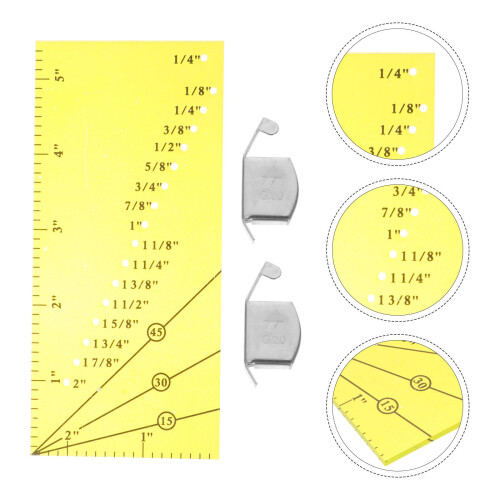 1set Sewing Machine Quilting Seam Allowance Ruler Measuring Tool 2