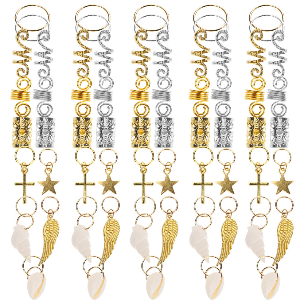 Aboofan Unisex 159Pcs Braids Hair Cuffs Rings Dreadlock Accessories