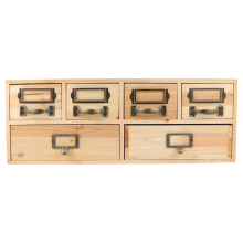1pc Wooden Drawer Storage Cabinet Desktop Sundries Holder