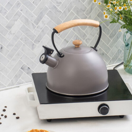1pc Stainless Steel Teakettle Home Thicken Grey 2