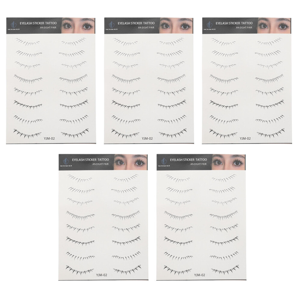 Totority 5 Sheets Fake Lower Eyelash Tattoo Stickers Makeup