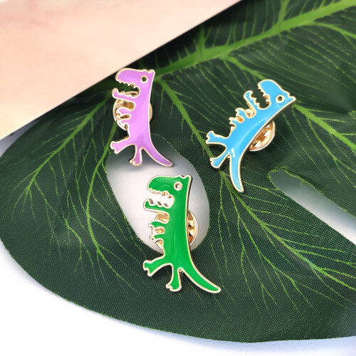 3pcs Dinosaur Enamel Brooches for Clothes Backpack Lapel 2