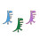 3pcs Dinosaur Enamel Brooches for Clothes Backpack Lapel 4