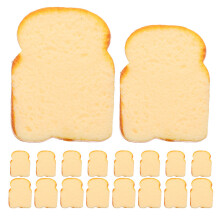 20Pièces Pain Toast Artificiel Jaune En PVC Pour Décor Créatif