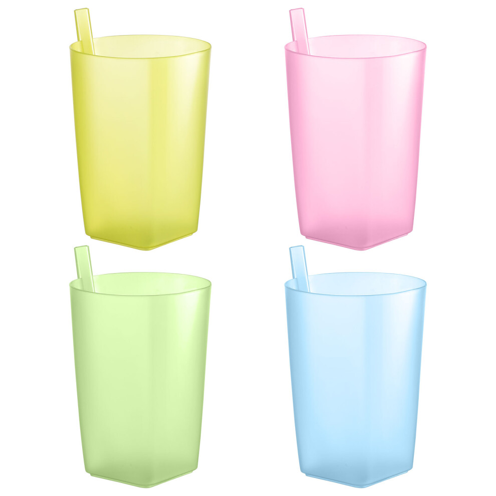 4Pcs Baby Sip Cup With Built-In Straw For Toddler Totority
