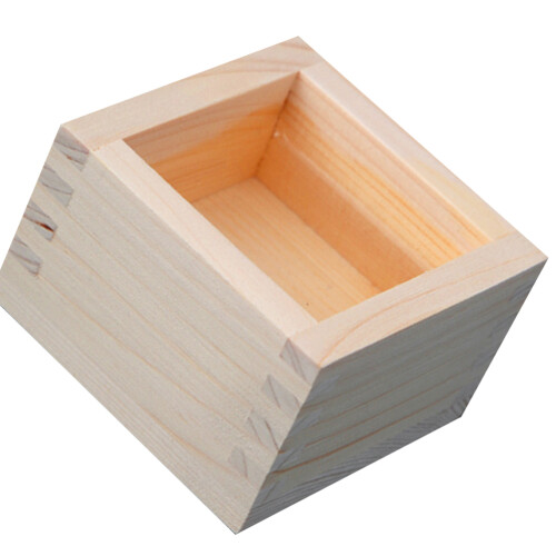 Japanese Style Wooden Sake Box Cup Holder Container