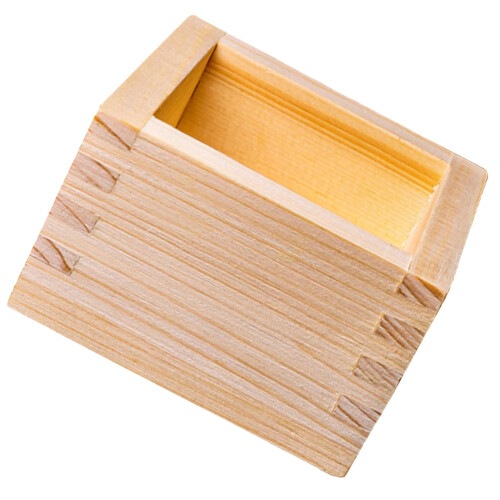 Japanese Style Wooden Sake Box Cup Holder Container 1