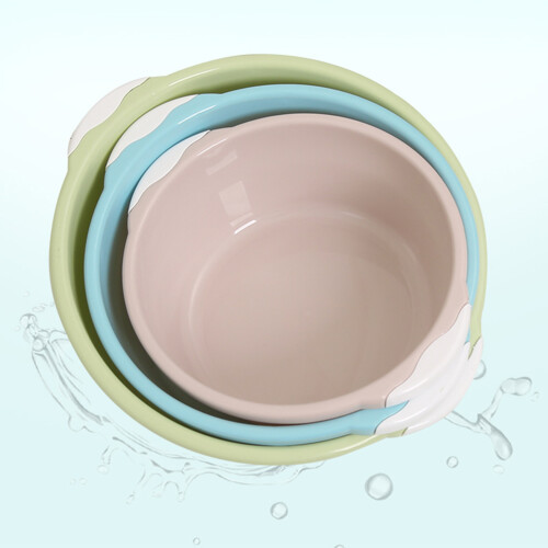 2pcs Plastic Wash Basin for Home Bathroom Foot Use Medium Sky-Blue 1