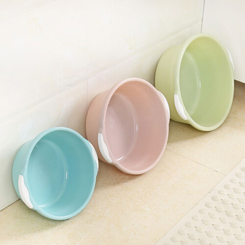 2pcs Plastic Wash Basin for Home Bathroom Foot Use Medium Sky-Blue 2