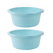 2pcs Plastic Wash Basin for Home Bathroom Foot Use Medium Sky-Blue