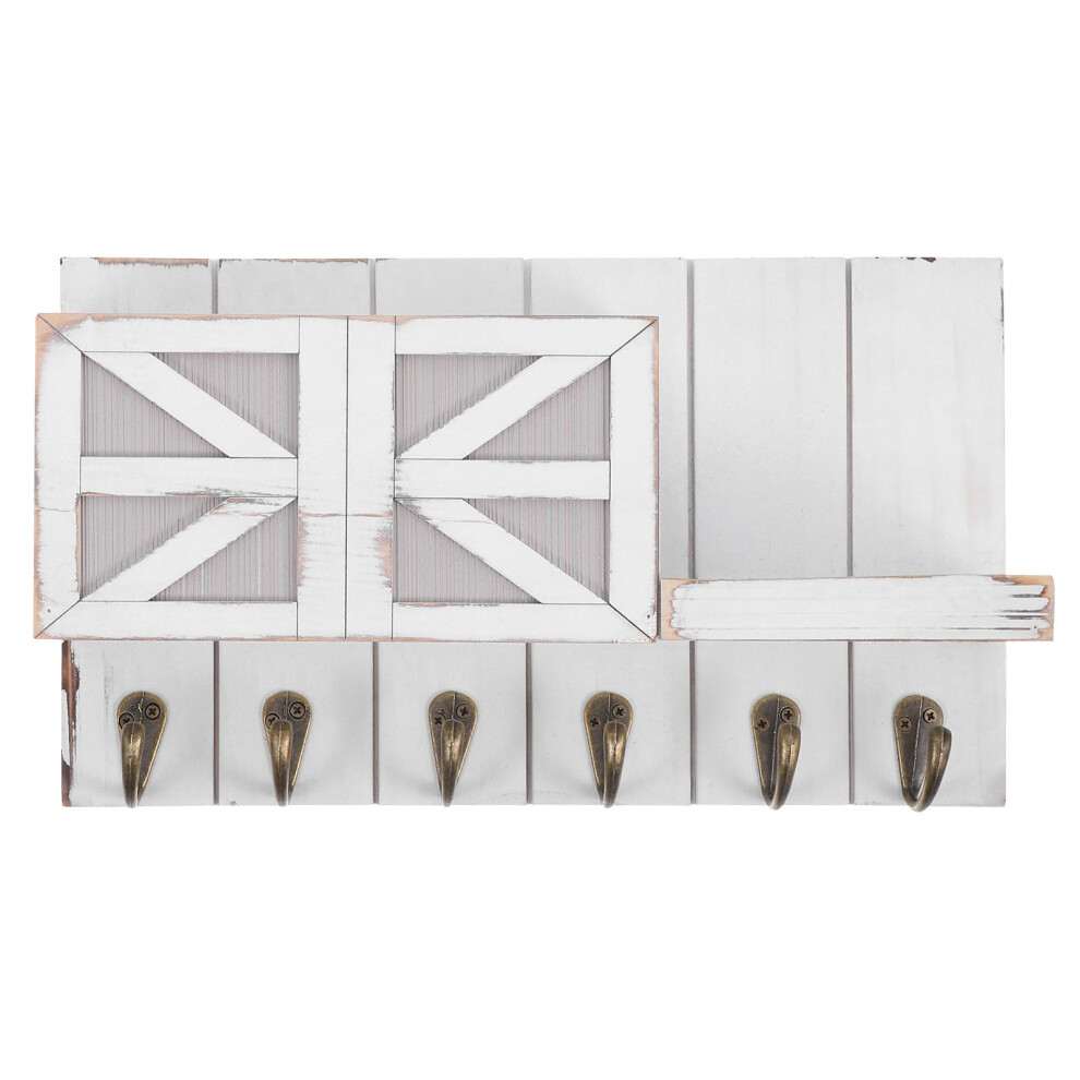 Farmhouse Wall Key Holder With Floating Shelf Mail Organizer 3174223487515