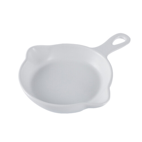 Ceramic Baking Pan with Handle for Home Restaurant Use White