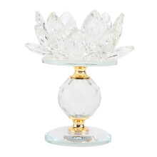 Crystal Lotus Shaped Candle Holder Festival Decoration