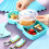 1set Baby Dinner Plate with Compartment and Training Spoon Fork 8