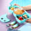 1set Baby Dinner Plate with Compartment and Training Spoon Fork 7