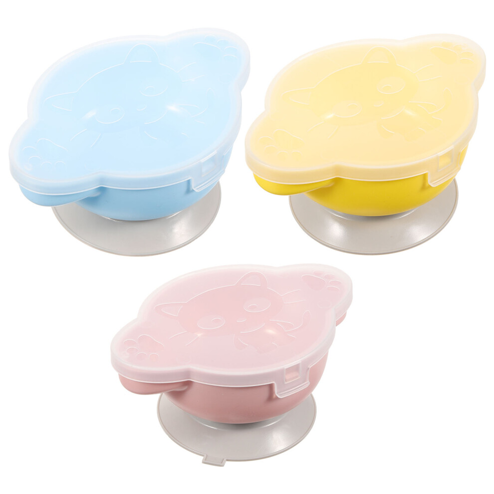 3Pcs Suction Baby Feeding Bowls Unisex Eating Bowls Vaguelly