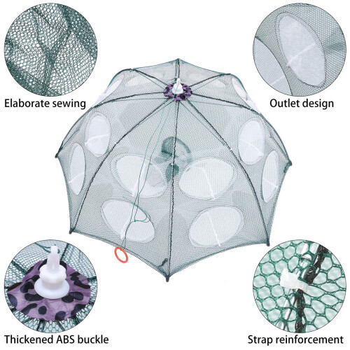 1pc Foldable Bait Cast Mesh Trap Net 16 Holes 1