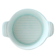 Ceramic Double Ear Baking Bowl Microwave Cake Pan Green