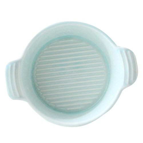 Ceramic Double Ear Baking Bowl Microwave Cake Pan Green 2