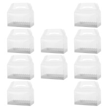 10Pcs Clear Plastic Cake Boxes Pet Food Crisper for Bakery