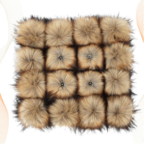 16pcs Plush Ball 124- Bottom Diameter 10cm Hidden Button Style 1