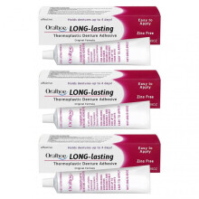 (3pcs) Cushion Grip Thermoplastic Denture Adhesive,  Refits and Tightens Loose Upper and Lower Dentures and Partials | Non-Glue Adhesive